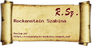 Rockenstein Szabina névjegykártya